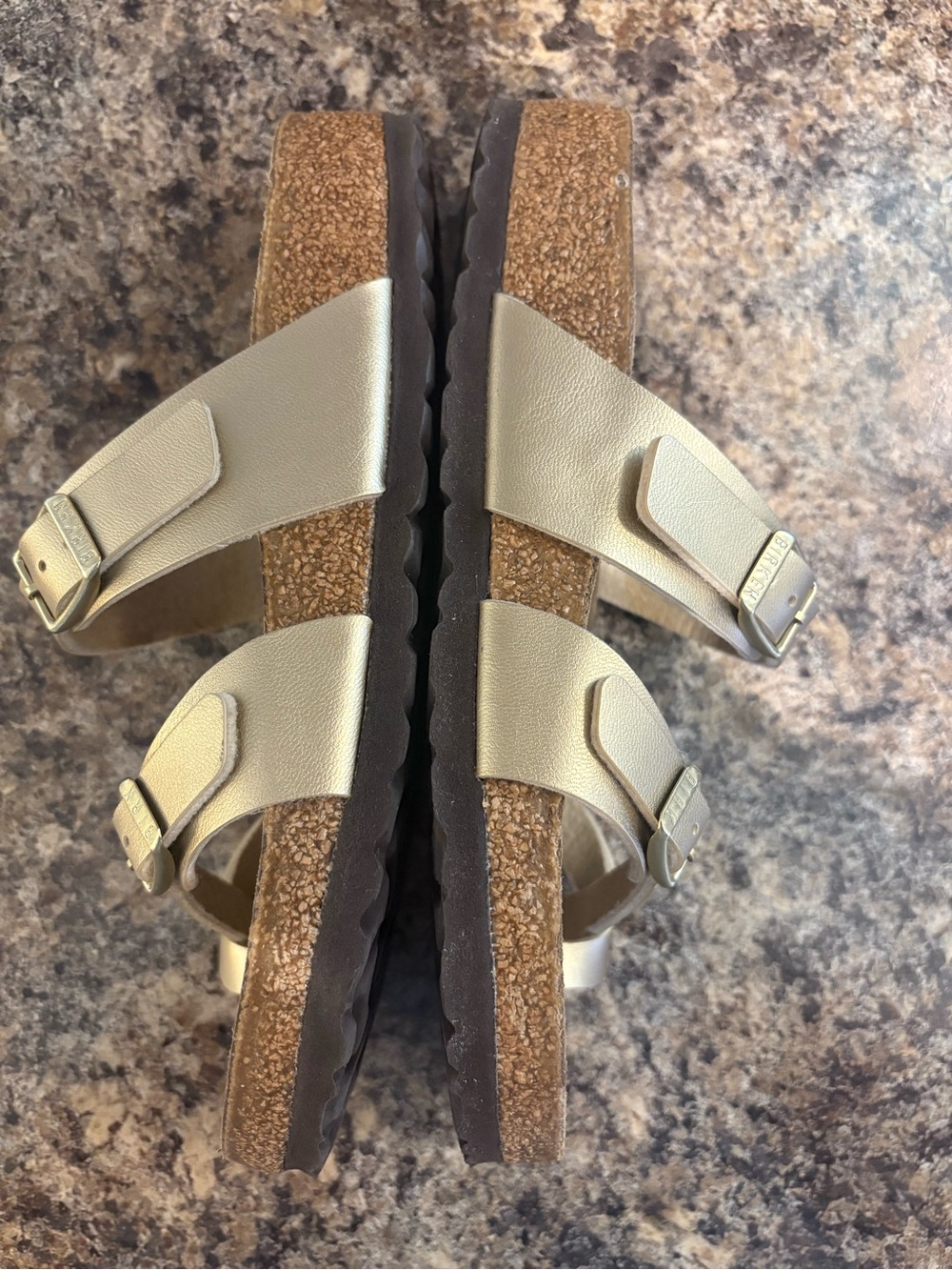 Birkenstock Metallic Gold Mayari Sandals 37/6/6.5 - Picture 3 of 6